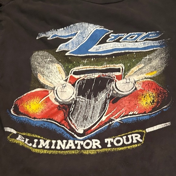 Vintage 1980s ZZ Top Eliminator Tour T-Shirt Band Tee Rock Concert Single Stitch